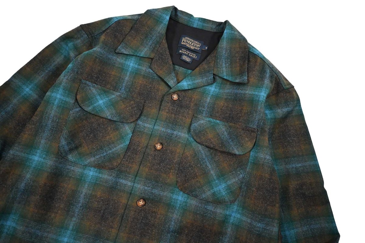 画像2: Pendleton Board Shirt Teal/Charcoal Ombre ペンドルトン (2)