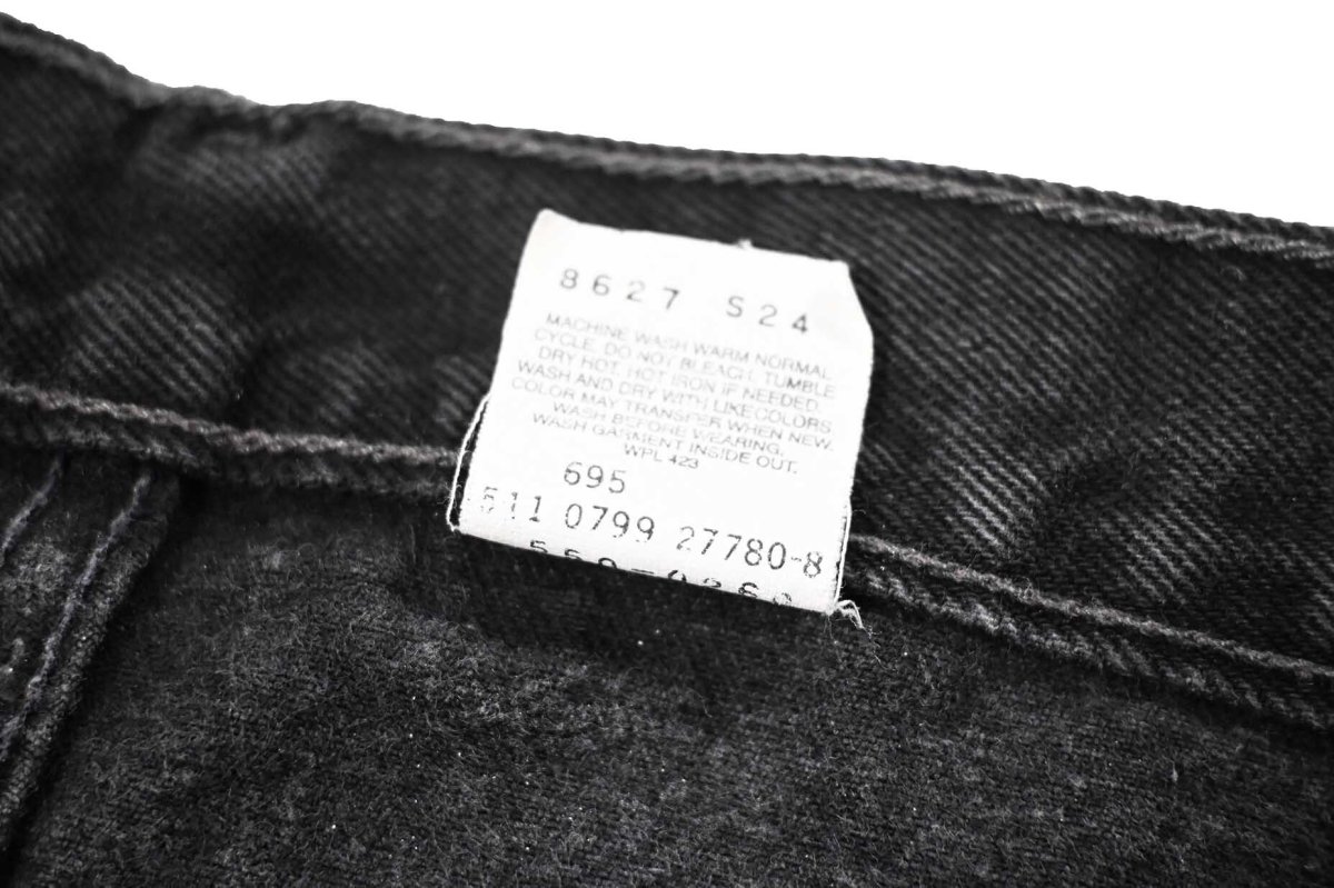 画像8: 99' Used Levi's 550 Denim Pants Cut Off Black made in USA リーバイス (8)