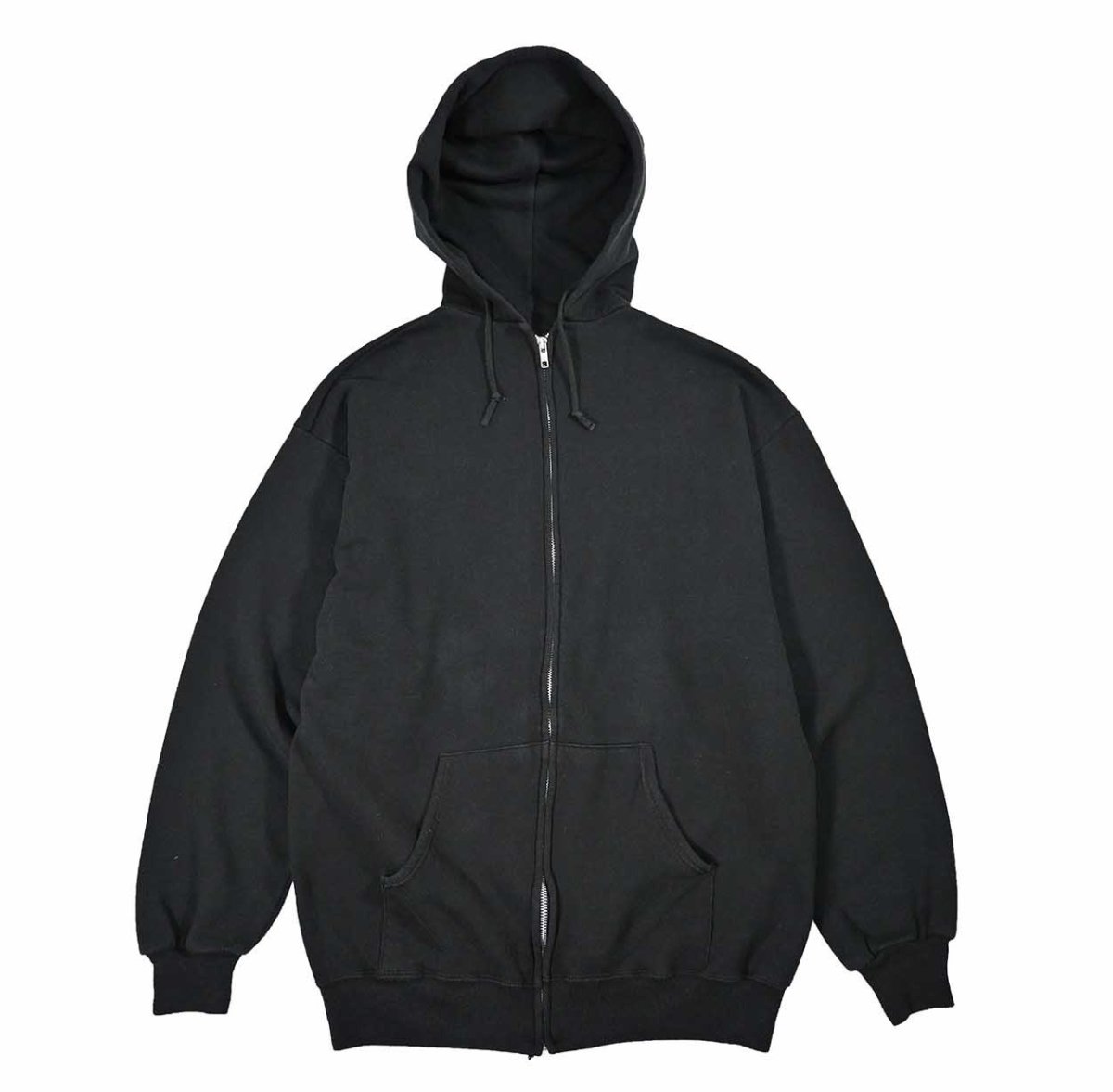 画像1: Used Jerzees Blank Zip Sweat Hoodie Black made in USA (1)