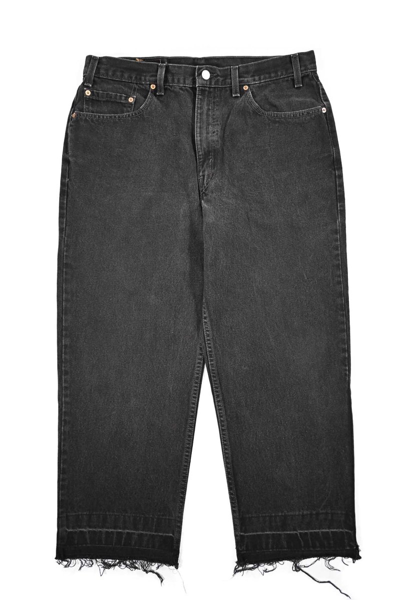 画像1: 99' Used Levi's 550 Denim Pants Cut Off Black made in USA リーバイス (1)
