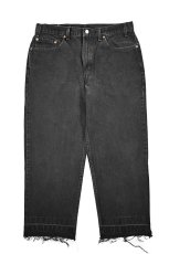 画像1: 99' Used Levi's 550 Denim Pants Cut Off Black made in USA リーバイス (1)