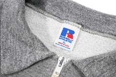 画像4: Used Russell Athletic Quarter Zip Blank Sweat Shirt Grey made in USA (4)