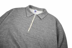 画像2: Used Russell Athletic Quarter Zip Blank Sweat Shirt Grey made in USA (2)