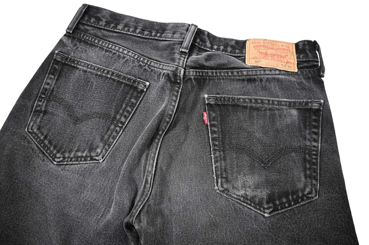 画像4: Used Levi's 505 Denim Pants Black リーバイス (4)