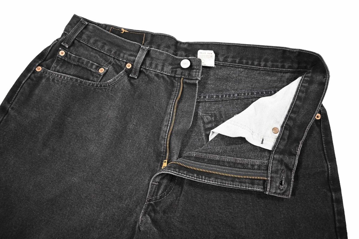 画像6: 99' Used Levi's 550 Denim Pants Cut Off Black made in USA リーバイス (6)