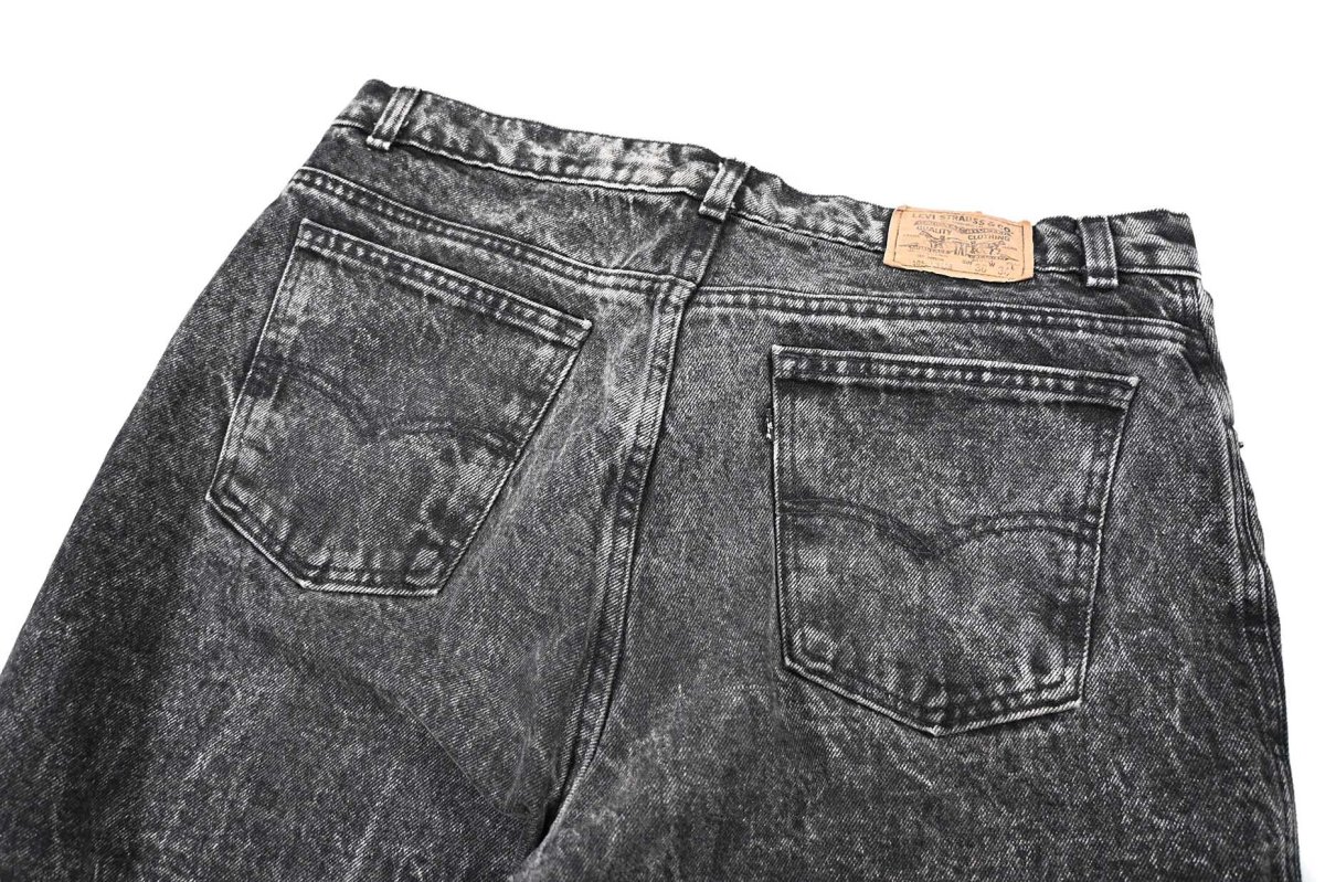 画像4: 87' Used Levi's 550 Denim Pants Cut Off Black made in USA リーバイス (4)