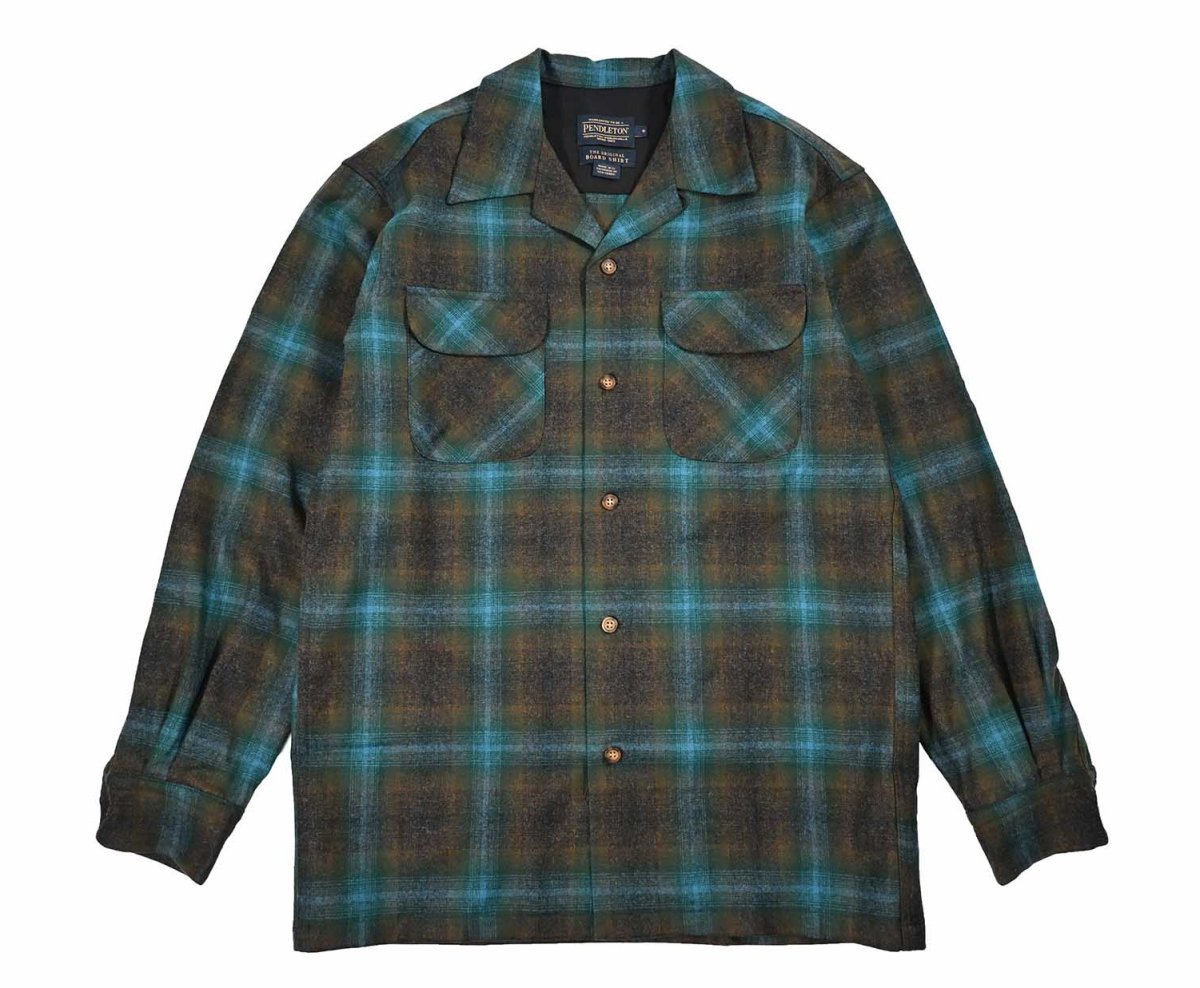 画像1: Pendleton Board Shirt Teal/Charcoal Ombre ペンドルトン (1)
