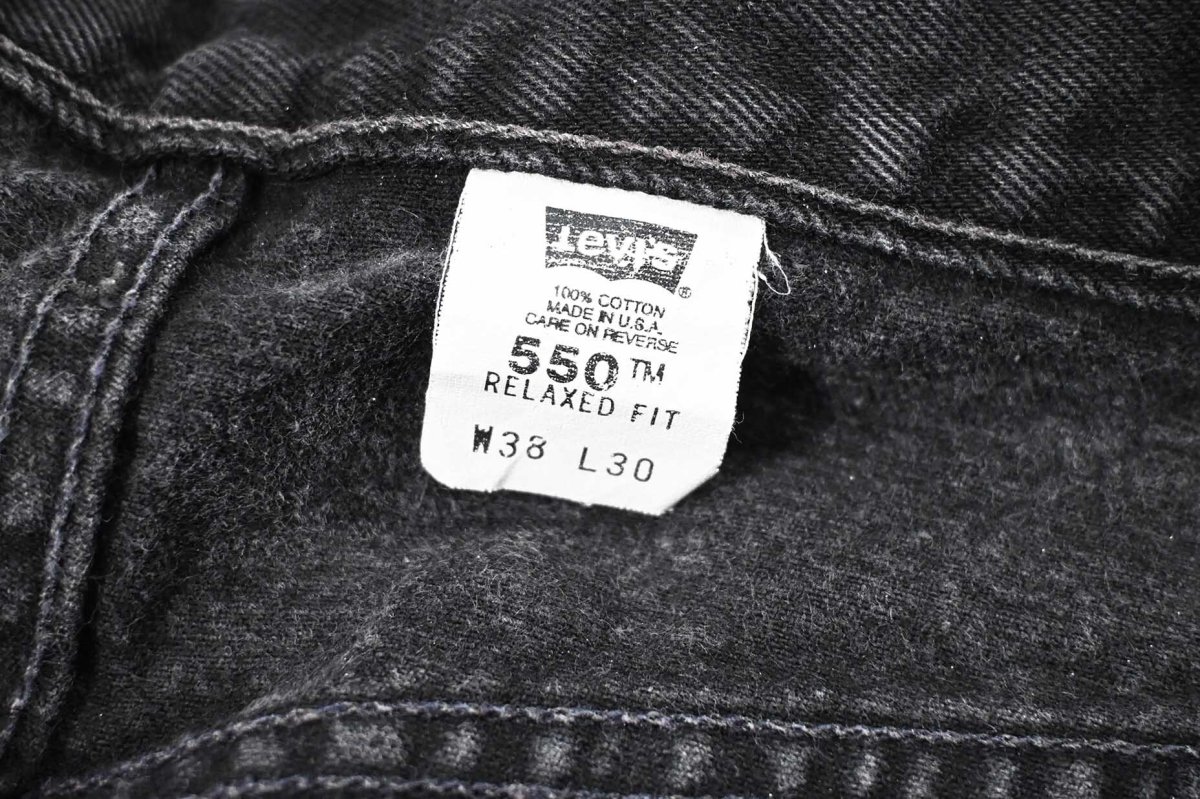 画像7: 99' Used Levi's 550 Denim Pants Cut Off Black made in USA リーバイス (7)