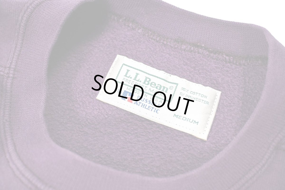 画像4: Used L.L.Bean × Russell Athletic Blank Sweat Shirt Purple made in USA (4)