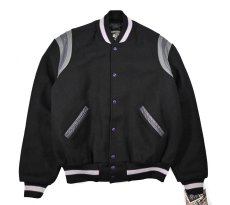 画像1: Deadstock Holloway Melton/Leather Varsity Jacket made in USA (1)