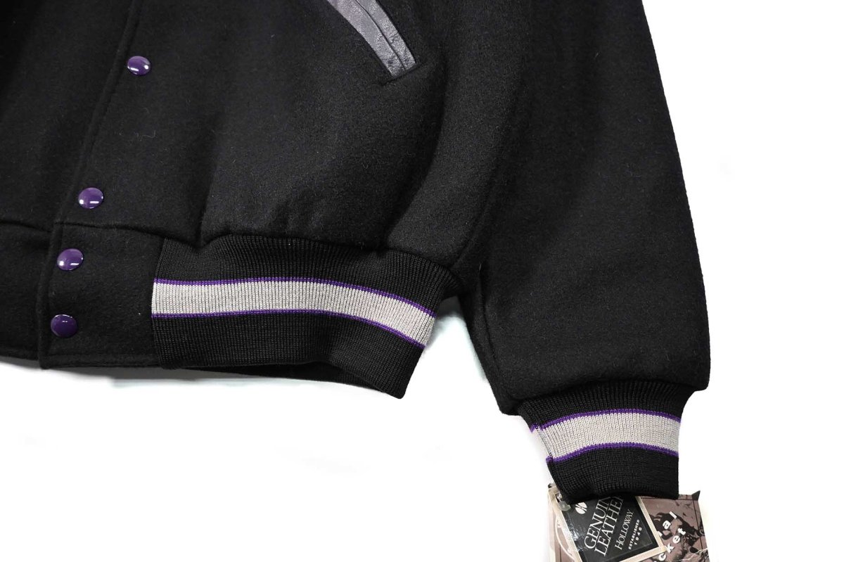 画像4: Deadstock Holloway Melton/Leather Varsity Jacket made in USA (4)