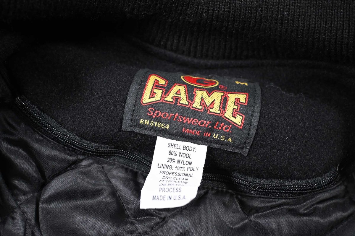 画像6: Deadstock Game Melton/Leather Varsity Jacket made in USA (6)