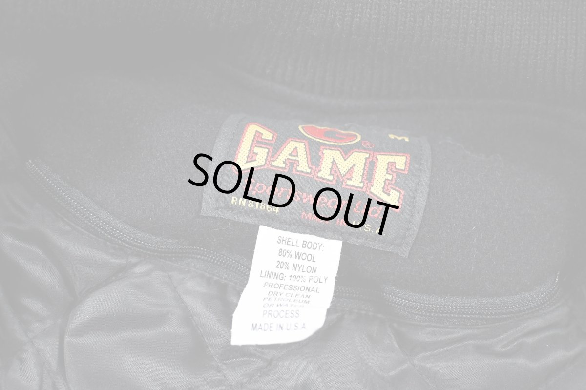 画像6: Deadstock Game Melton/Leather Varsity Jacket made in USA (6)