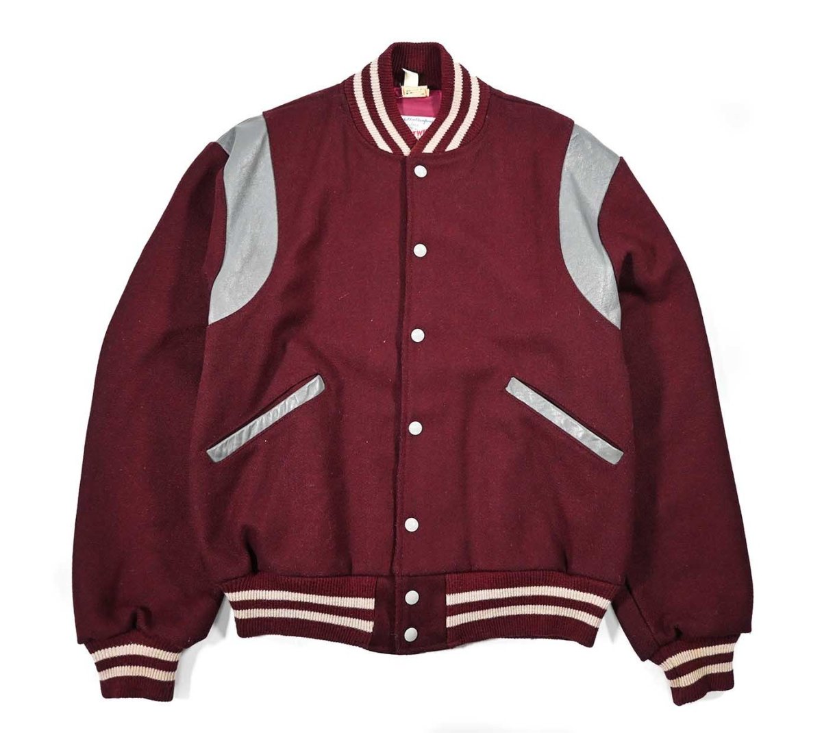 画像1: Used Butwin Melton/Leather Varsity Jacket made in USA (1)