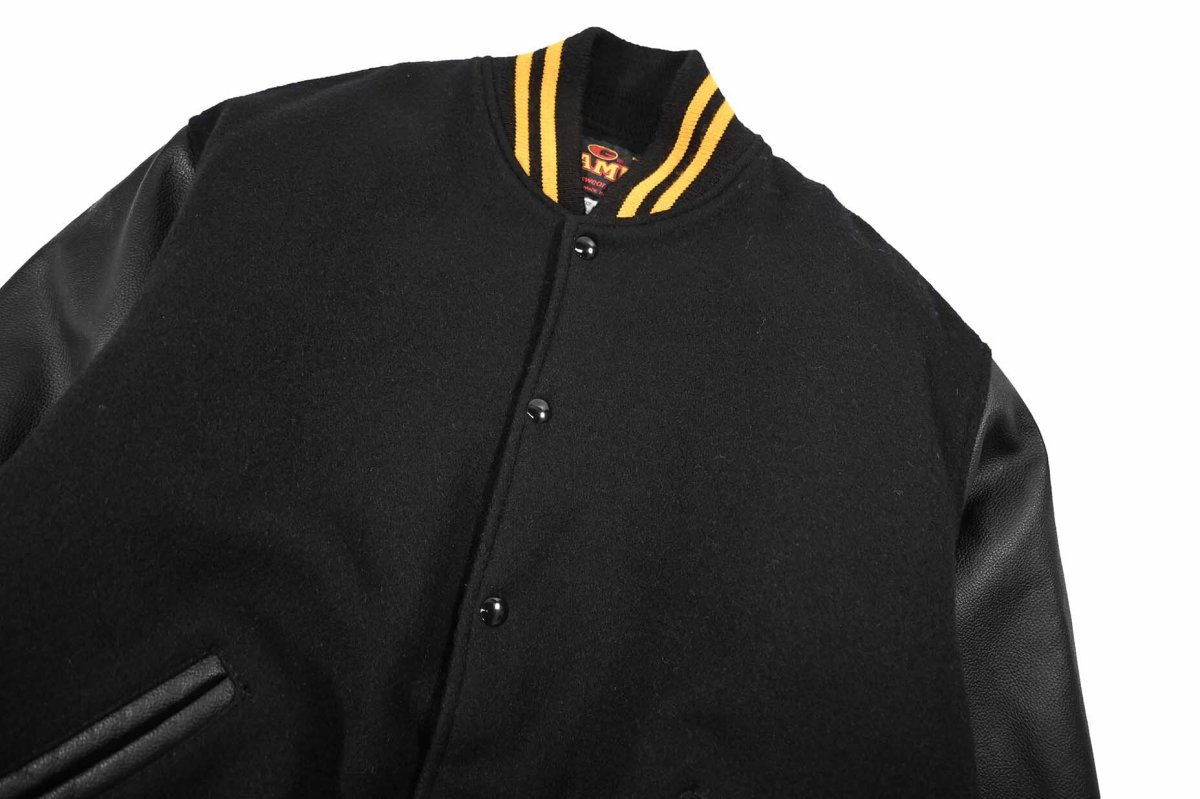 画像3: Deadstock Game Melton/Leather Varsity Jacket made in USA (3)