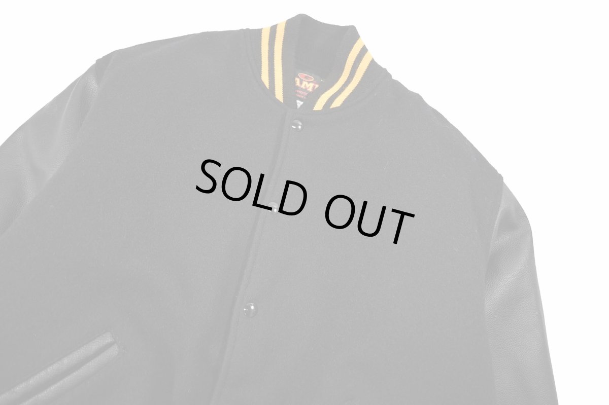 画像3: Deadstock Game Melton/Leather Varsity Jacket made in USA (3)