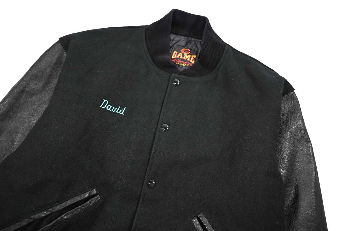 画像3: Used Game Melton/Leather Varsity Jacket made in USA (3)