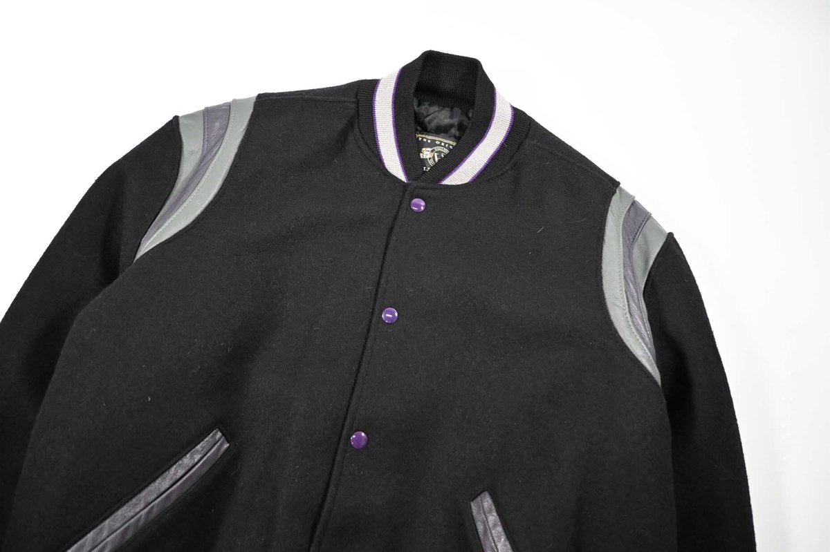 画像3: Deadstock Holloway Melton/Leather Varsity Jacket made in USA (3)