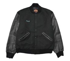 画像1: Used Game Melton/Leather Varsity Jacket made in USA (1)