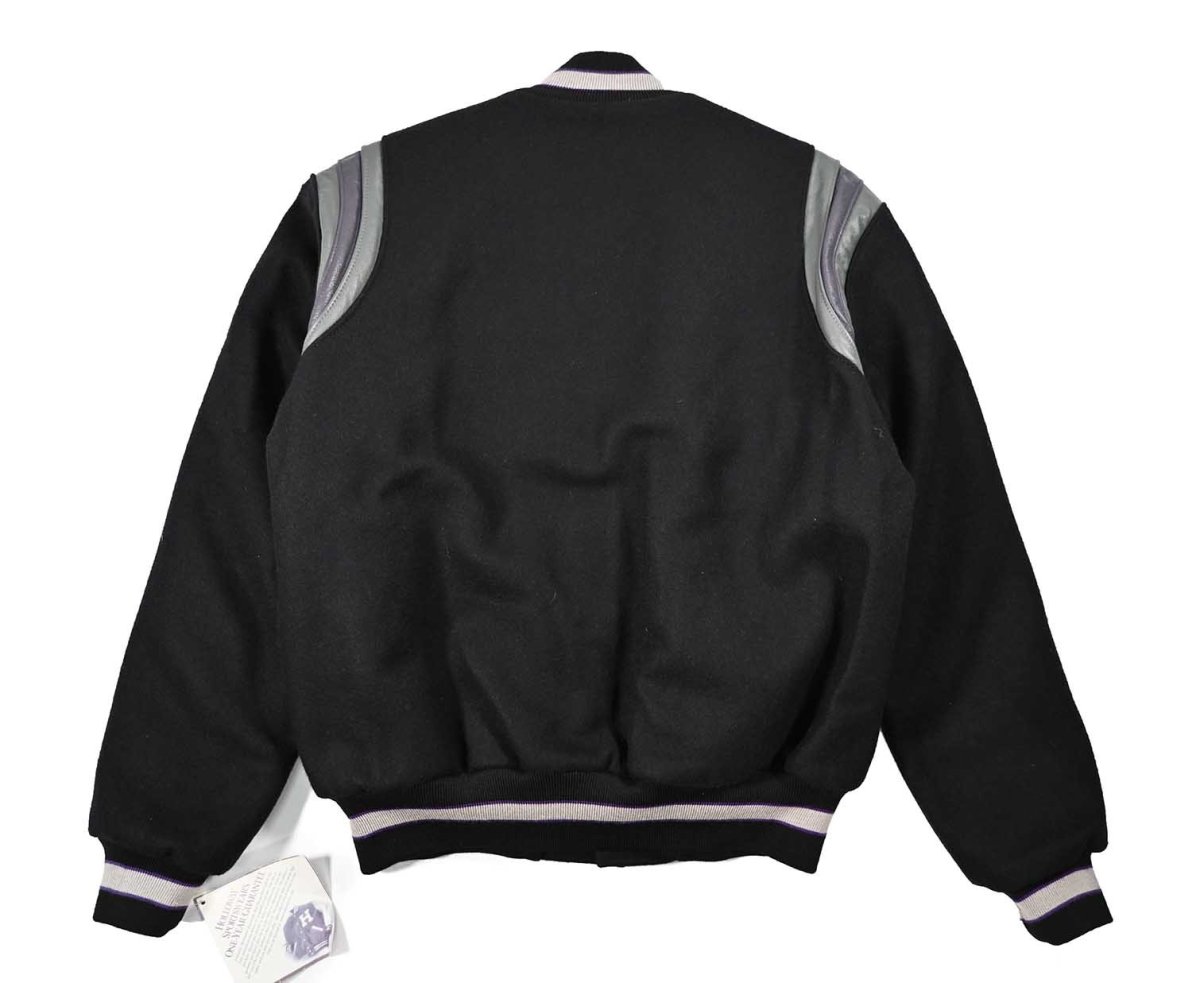 画像2: Deadstock Holloway Melton/Leather Varsity Jacket made in USA (2)