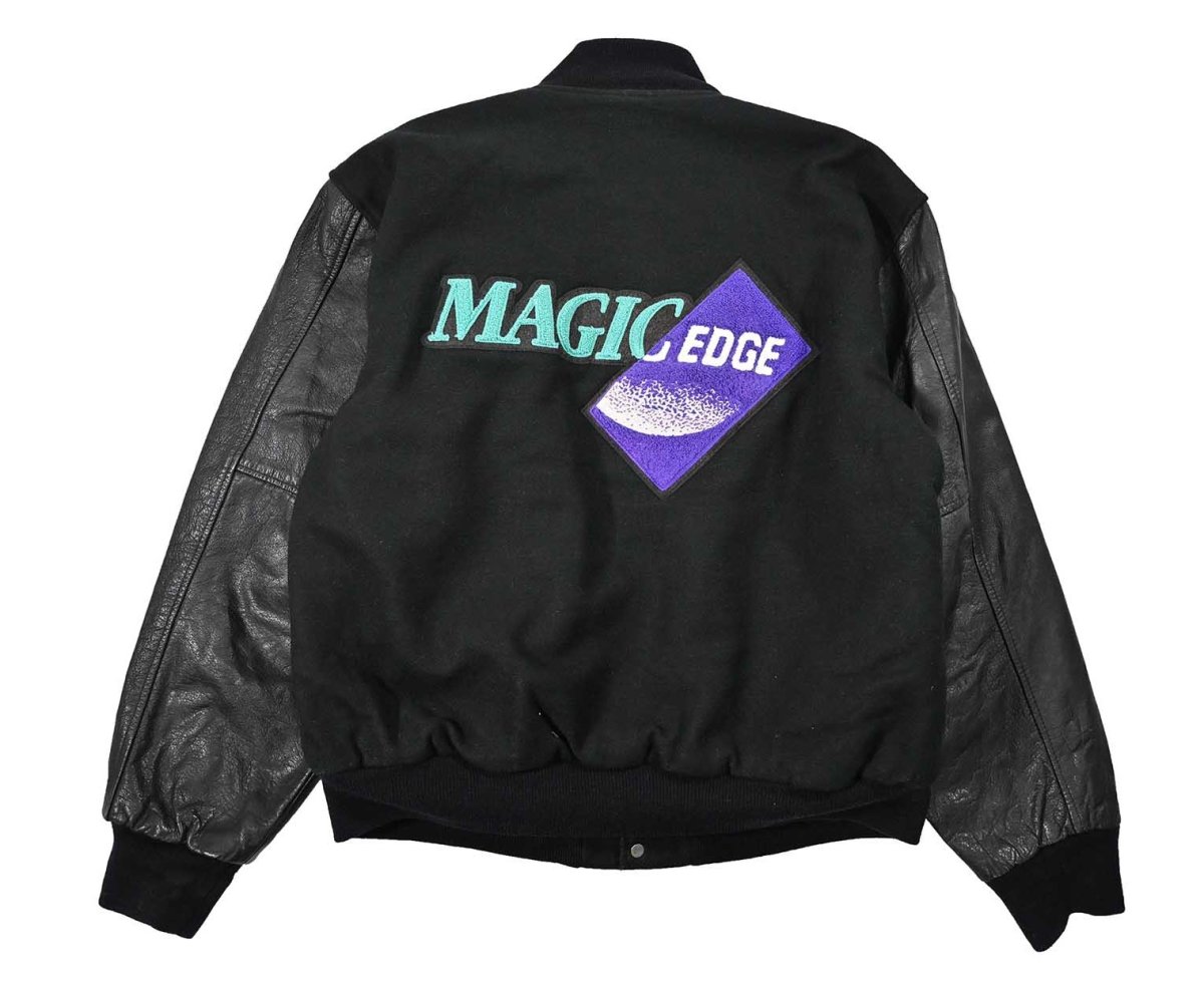 画像2: Used Game Melton/Leather Varsity Jacket made in USA (2)