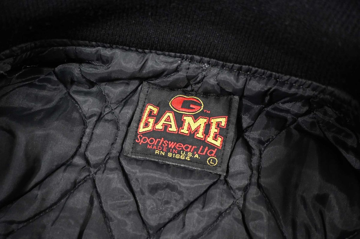 画像6: Used Game Melton/Leather Varsity Jacket made in USA (6)