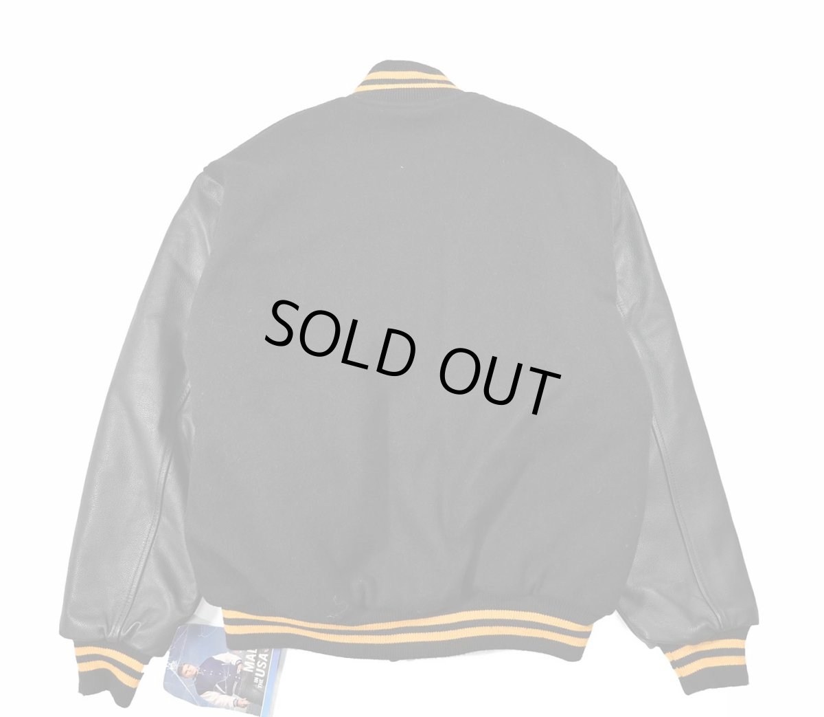 画像2: Deadstock Game Melton/Leather Varsity Jacket made in USA (2)