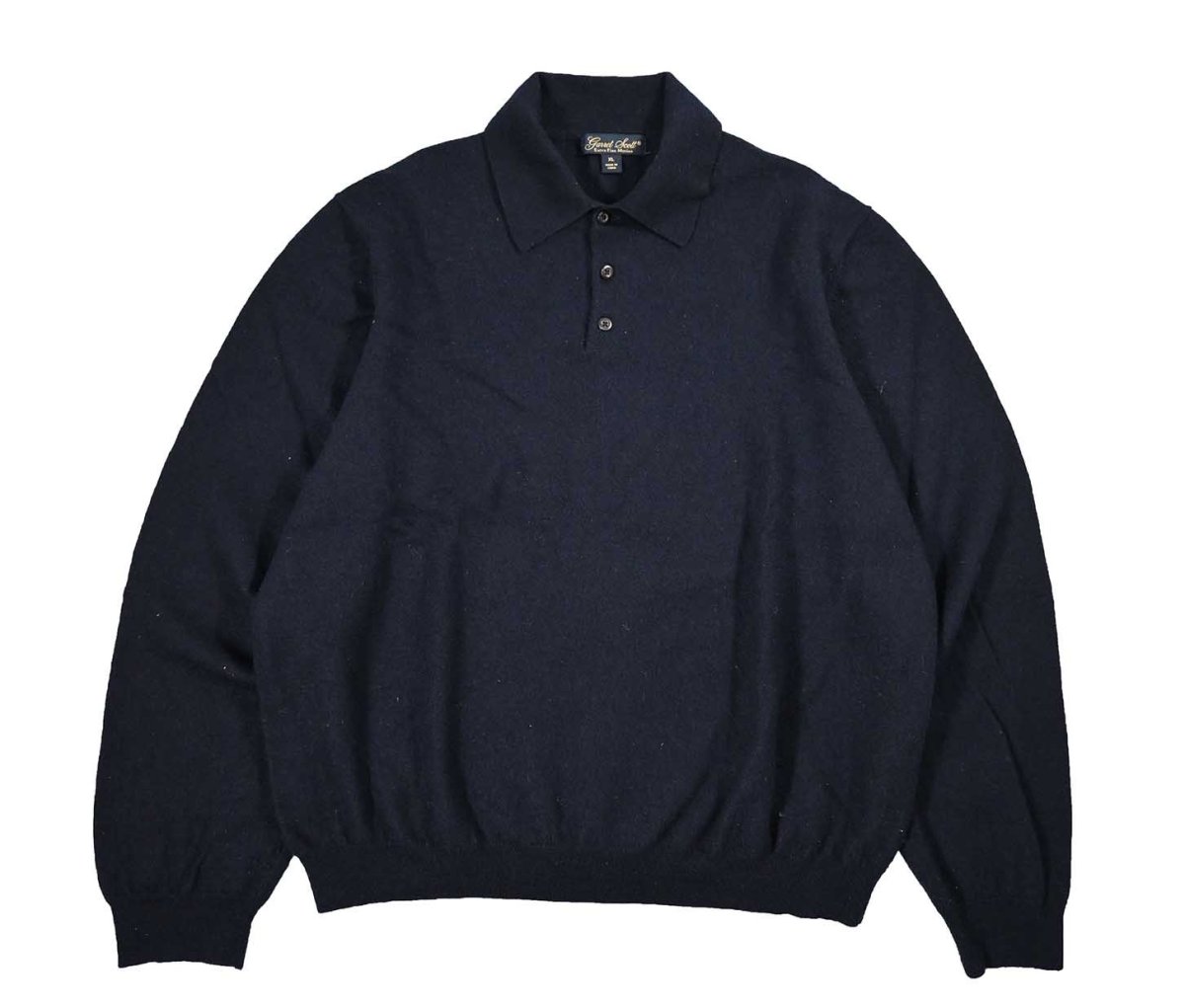 画像1: Used Brooks Brothers High Gauge Merino Wool Knit Polo Navy (1)