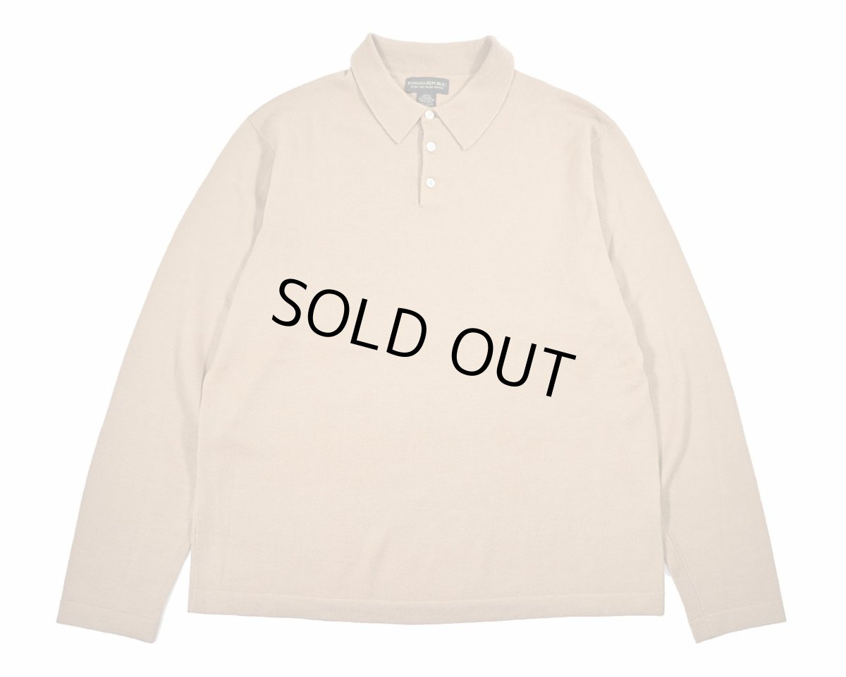 画像1: Used Banana Republic High Gauge Merino Wool Knit Polo Camel (1)