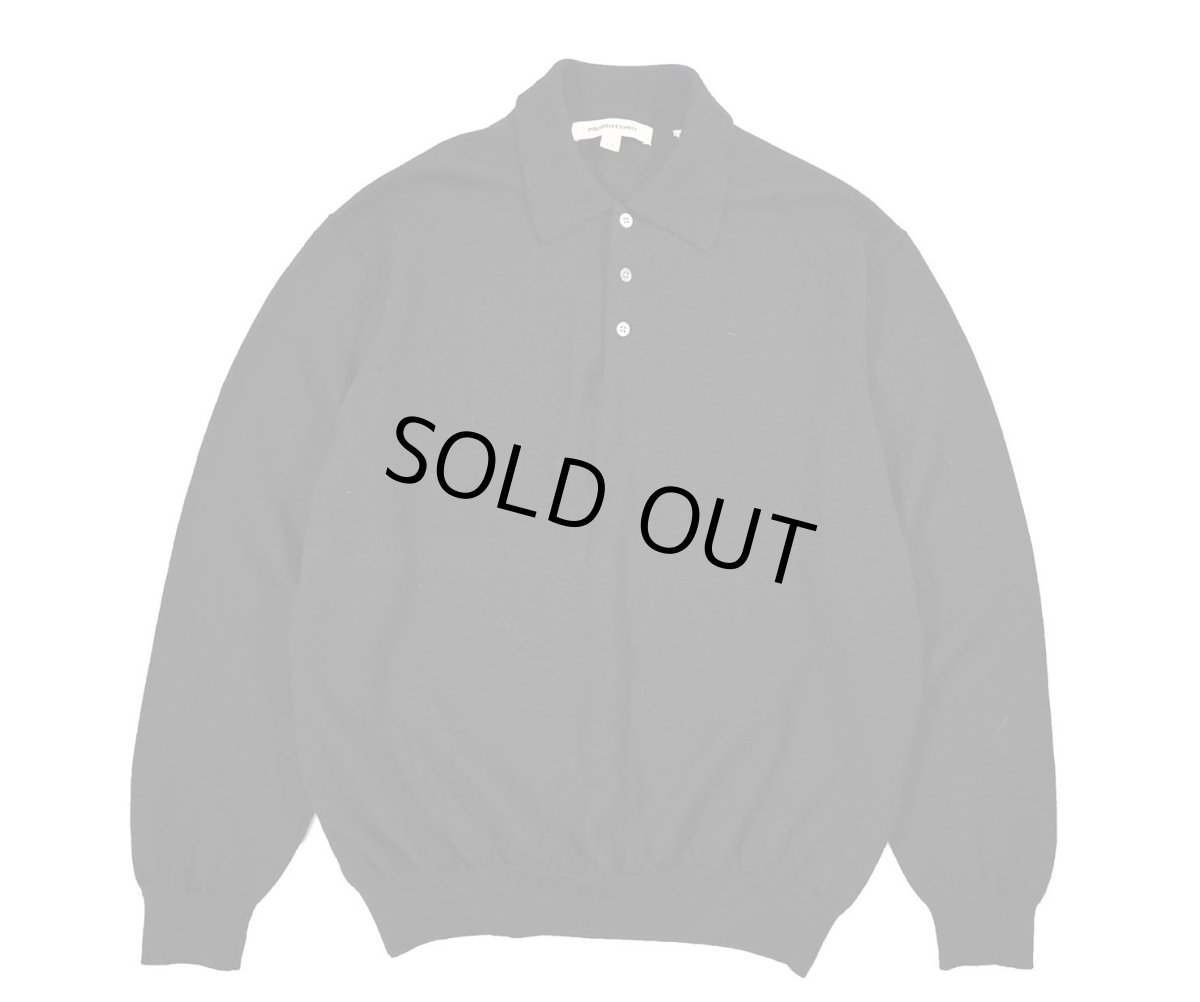 画像1: Used Pronto-Uomo High Gauge Merino Wool Knit Polo Black (1)