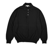画像1: Used Pronto-Uomo High Gauge Merino Wool Knit Polo Black (1)