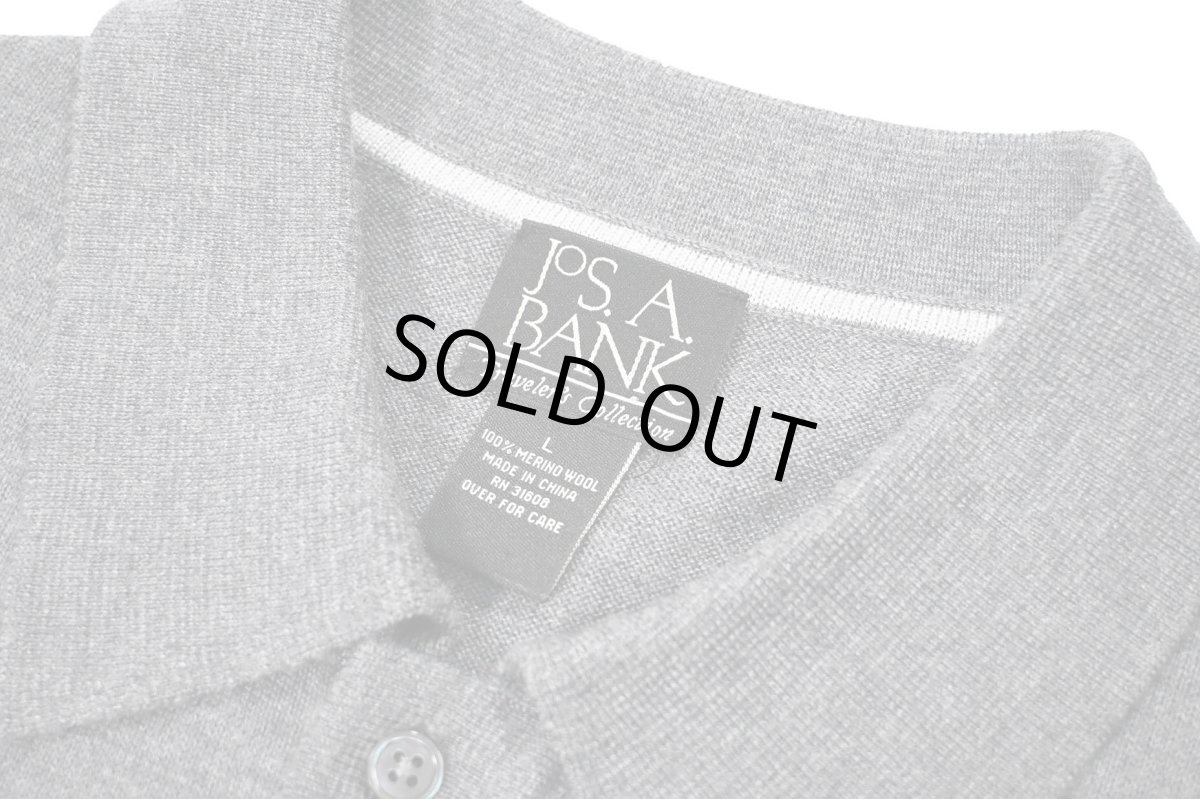 画像4: Used Jos.A.Bank High Gauge Merino Wool Knit Polo Grey (4)