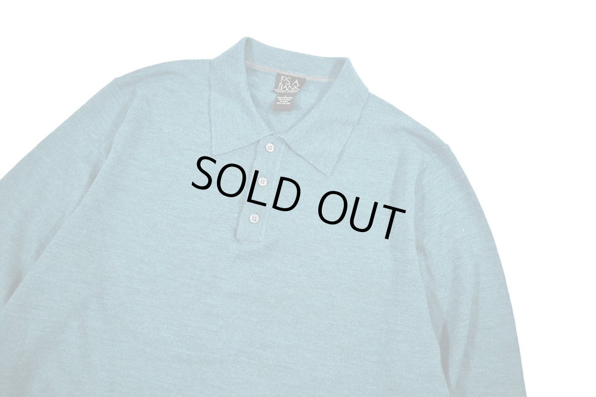 画像2: Used Jos.A.Bank High Gauge Merino Wool Knit Polo Teal (2)