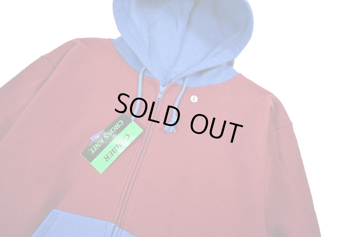画像2: Deadstock Camber Zip Sweat Hoodie Burgundy/Blue (2)