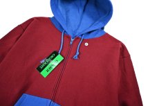 画像2: Deadstock Camber Zip Sweat Hoodie Burgundy/Blue (2)