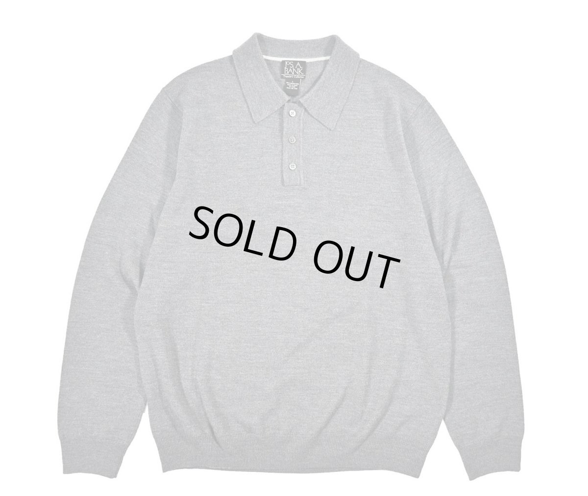 画像1: Used Jos.A.Bank High Gauge Merino Wool Knit Polo Grey (1)