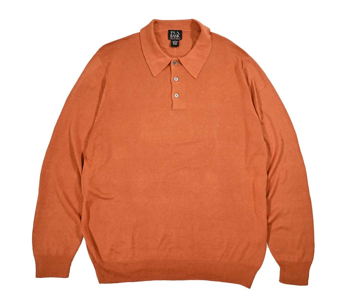 画像1: Deadstock Jos.A.Bank High Gauge Silk Knit Polo Red Brown (1)