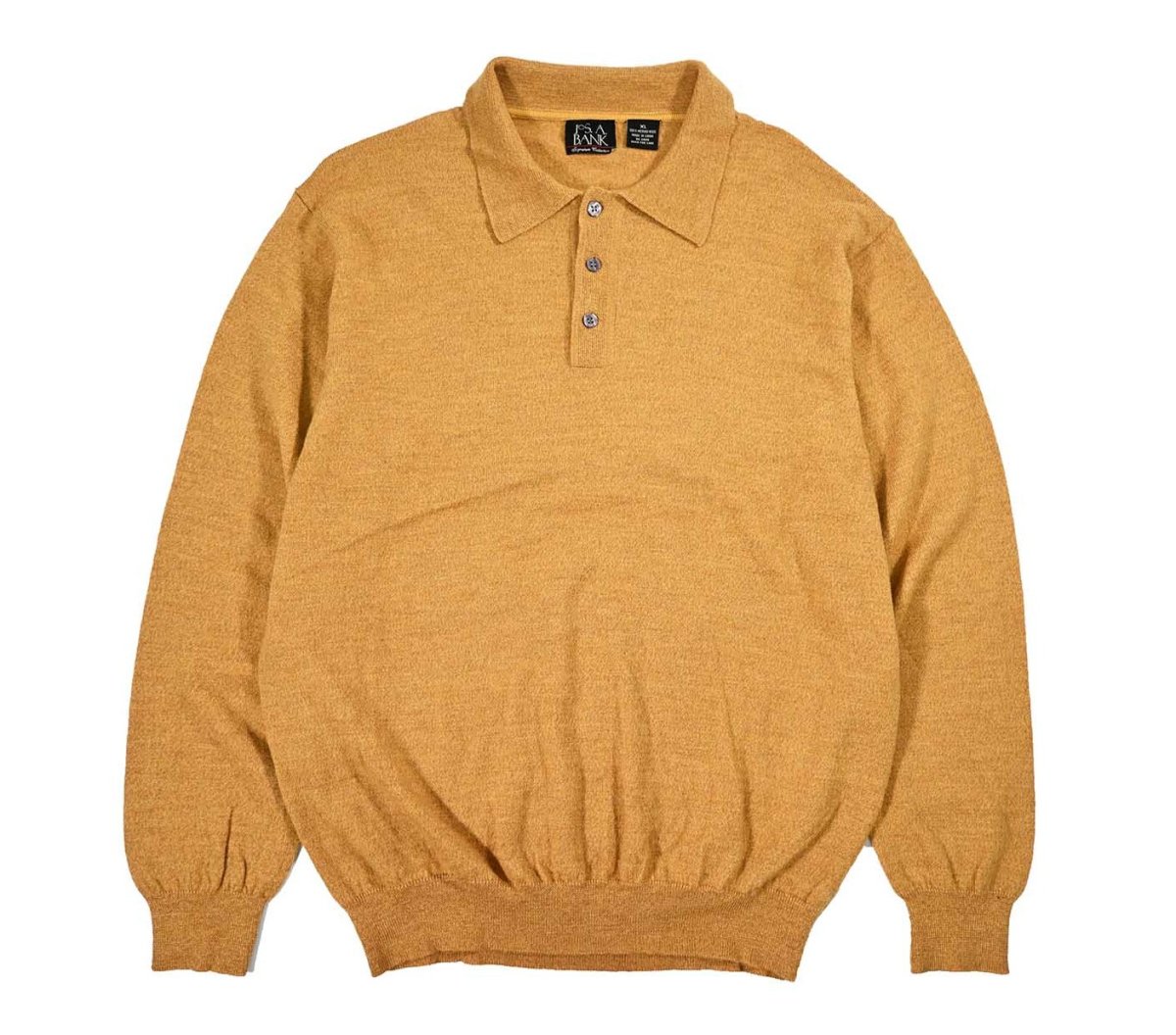 画像1: Used Jos.A.Bank High Gauge Merino Wool Knit Polo Yellow (1)