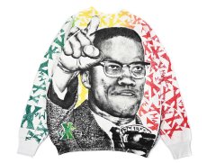 画像1: 80s Deadstock Raglan Sleeve Sweat Shirt "Malcolm X" (1)