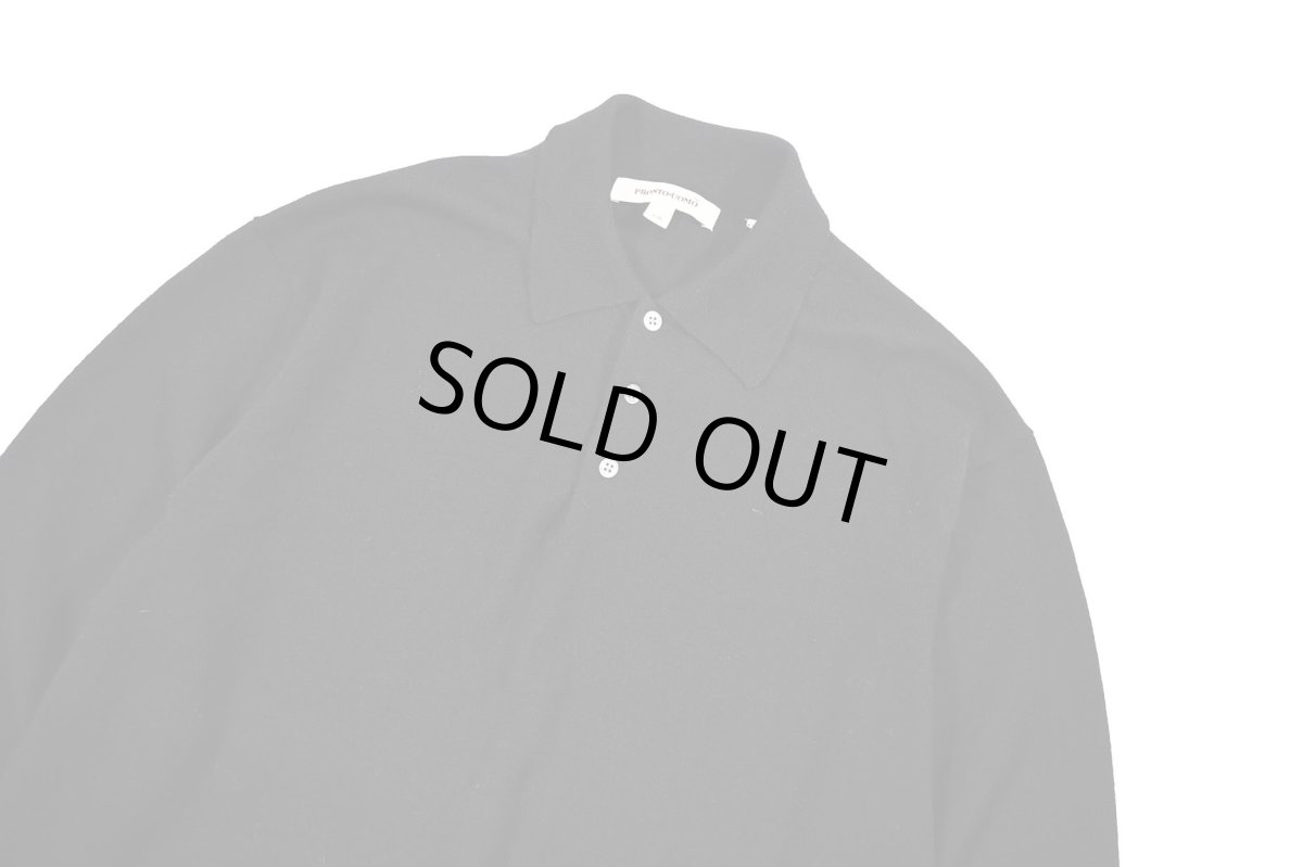画像2: Used Pronto-Uomo High Gauge Merino Wool Knit Polo Black (2)