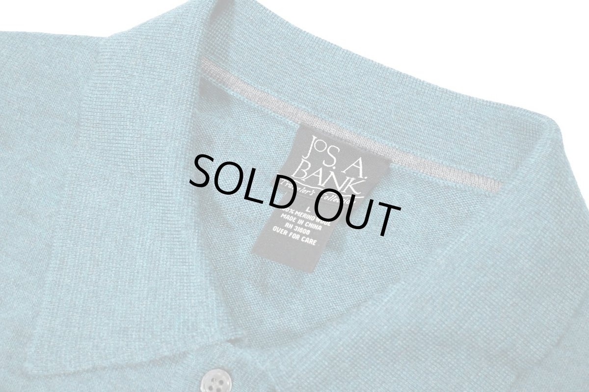画像4: Used Jos.A.Bank High Gauge Merino Wool Knit Polo Teal (4)