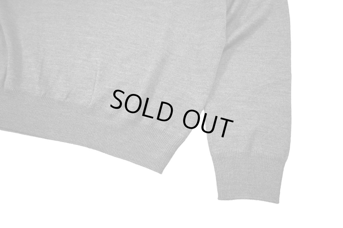 画像3: Used Alan Flusser High Gauge Merino Wool Knit Polo Grey (3)