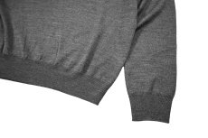 画像3: Used Alan Flusser High Gauge Merino Wool Knit Polo Grey (3)
