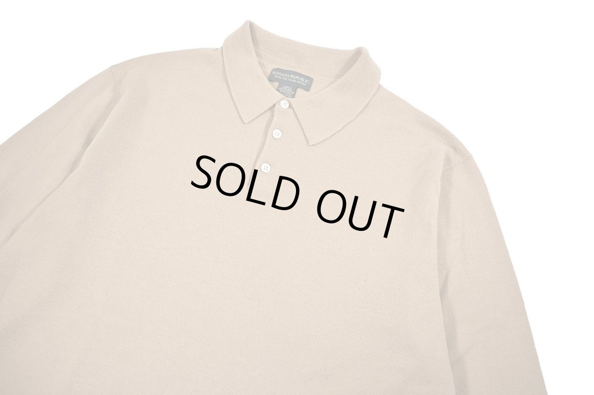 画像2: Used Banana Republic High Gauge Merino Wool Knit Polo Camel (2)