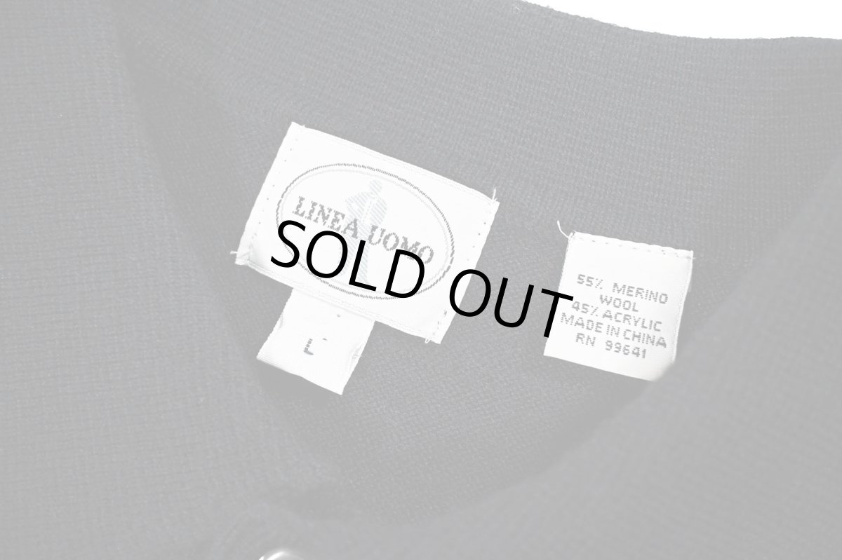 画像4: Used Linea Uomo High Gauge Merino Wool Knit Polo Black (4)