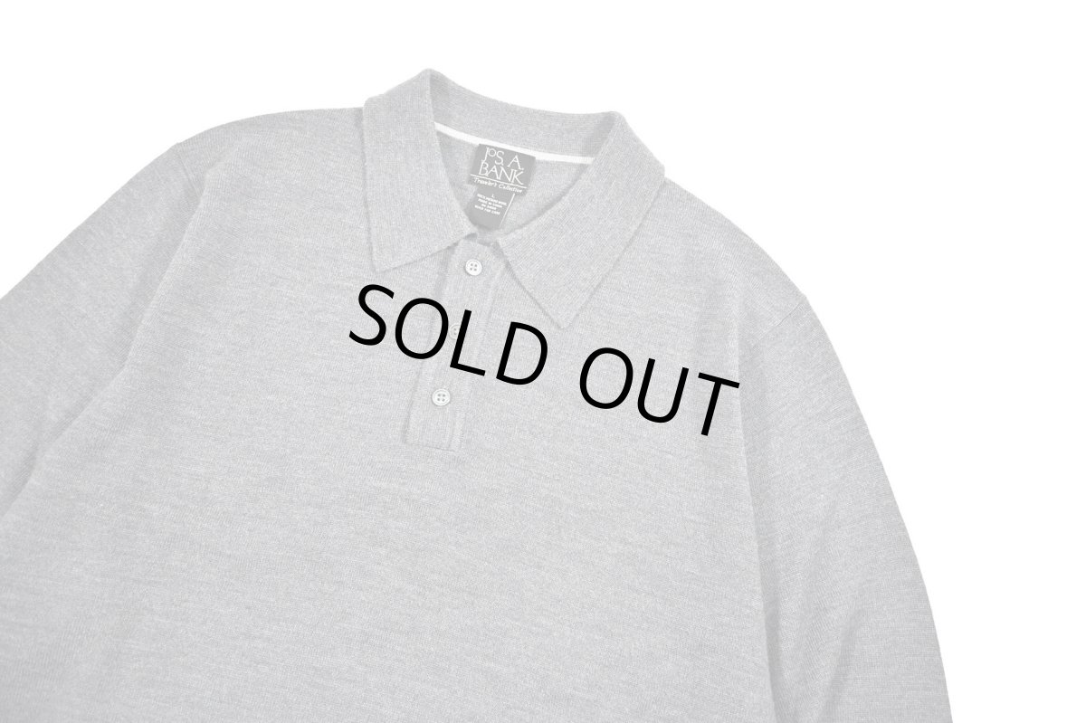 画像2: Used Jos.A.Bank High Gauge Merino Wool Knit Polo Grey (2)