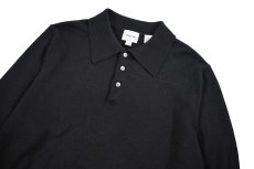 画像2: Used Linea Uomo High Gauge Merino Wool Knit Polo Black (2)