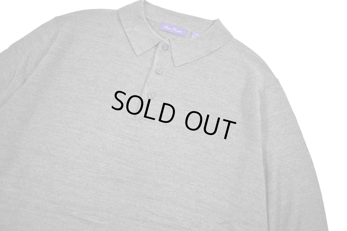 画像2: Used Alan Flusser High Gauge Merino Wool Knit Polo Grey (2)