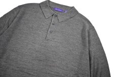 画像2: Used Alan Flusser High Gauge Merino Wool Knit Polo Grey (2)