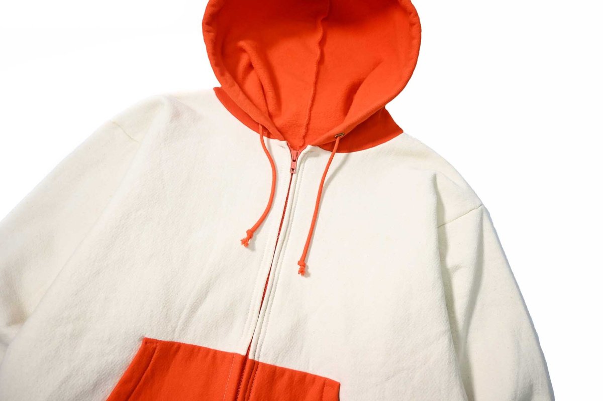 画像2: Deadstock Camber Zip Sweat Hoodie Natural/Orange (2)